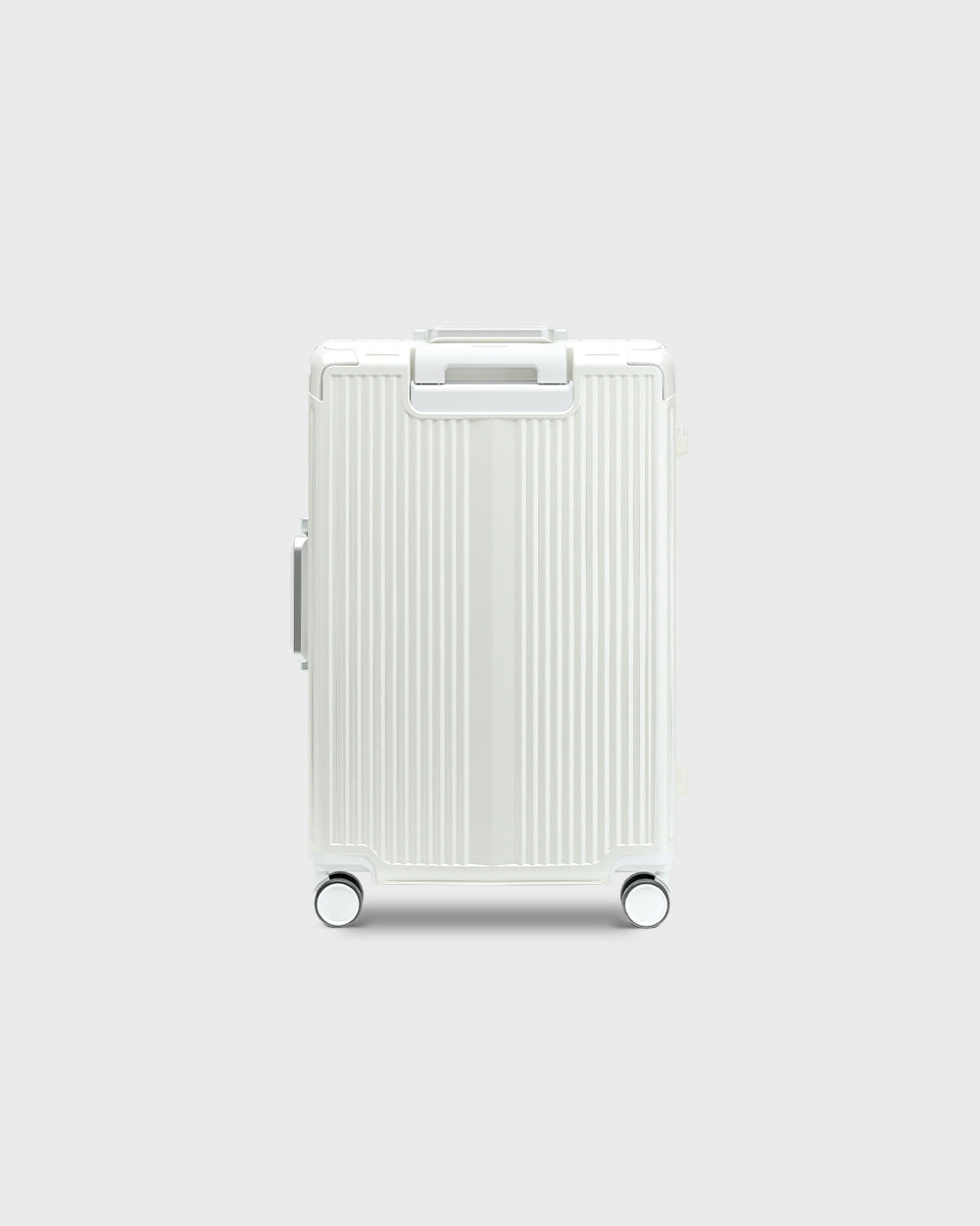 Navigo Streamliner - Aluminium Frame Zipperless Trolley Luggage - White - Back