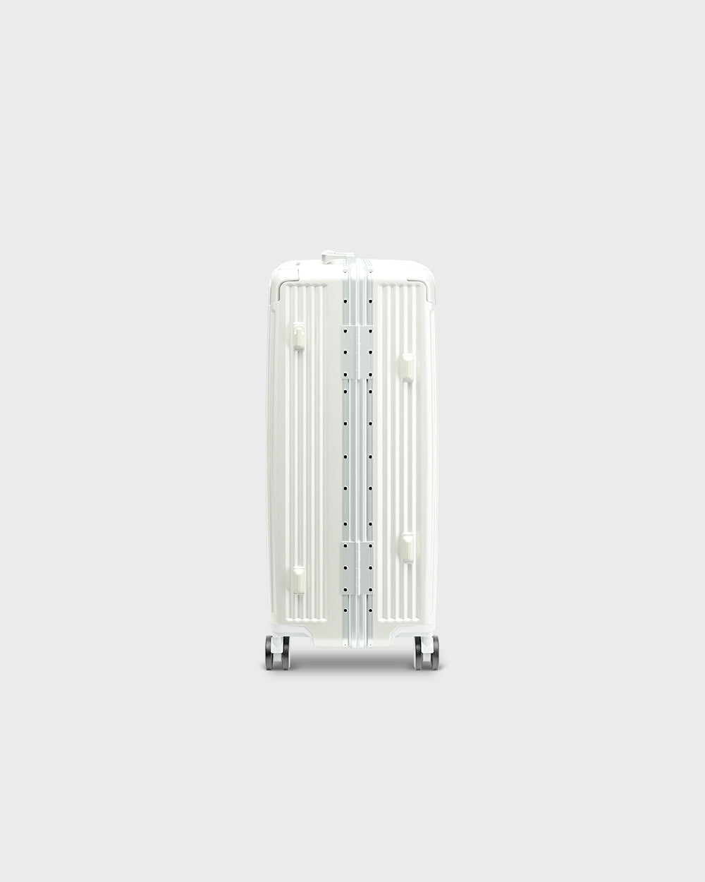 Navigo Streamliner - Aluminium Frame Zipperless Trolley Luggage - White - Back Side