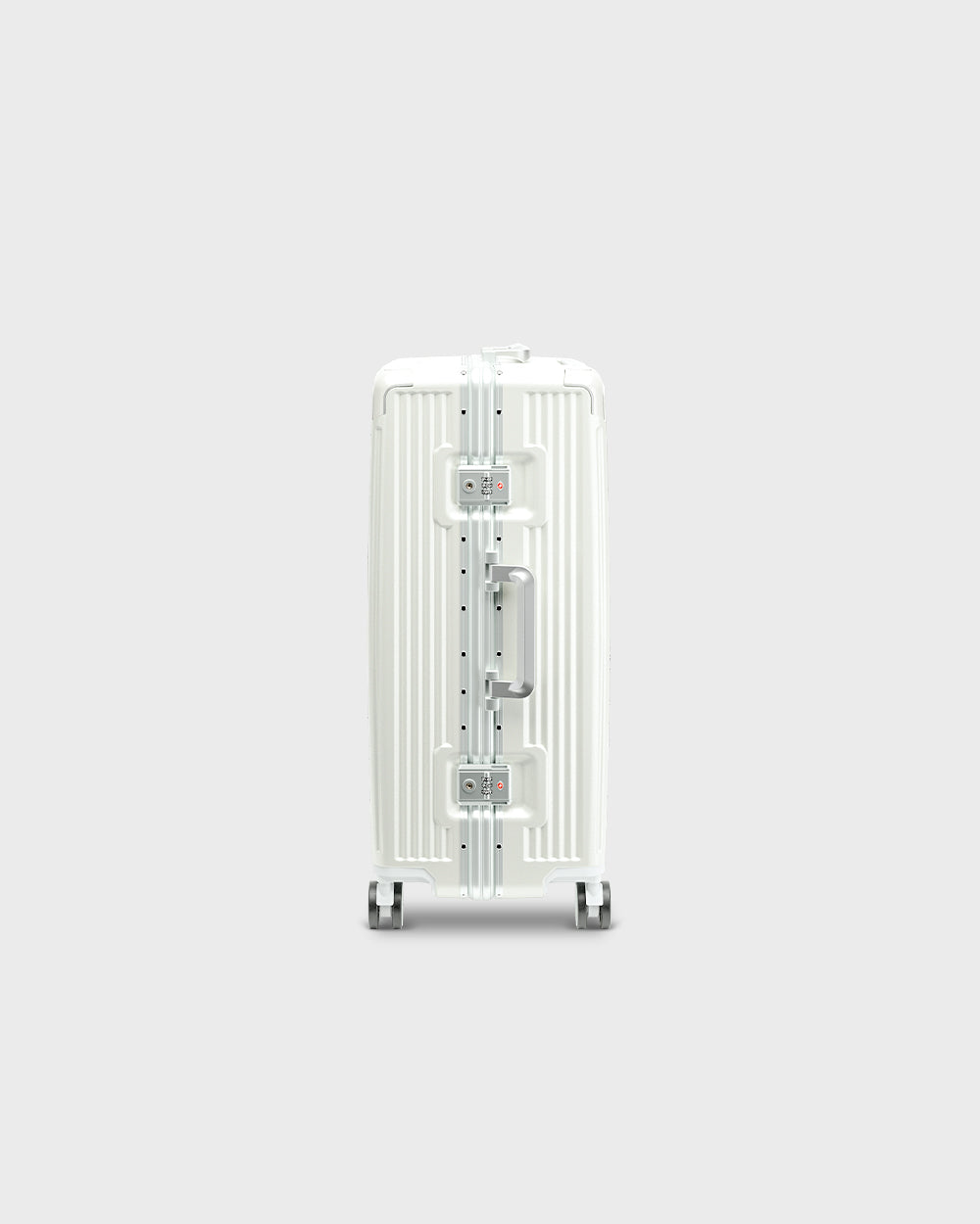Navigo Streamliner - Aluminium Frame Zipperless Trolley Luggage - White - Clasp Lock